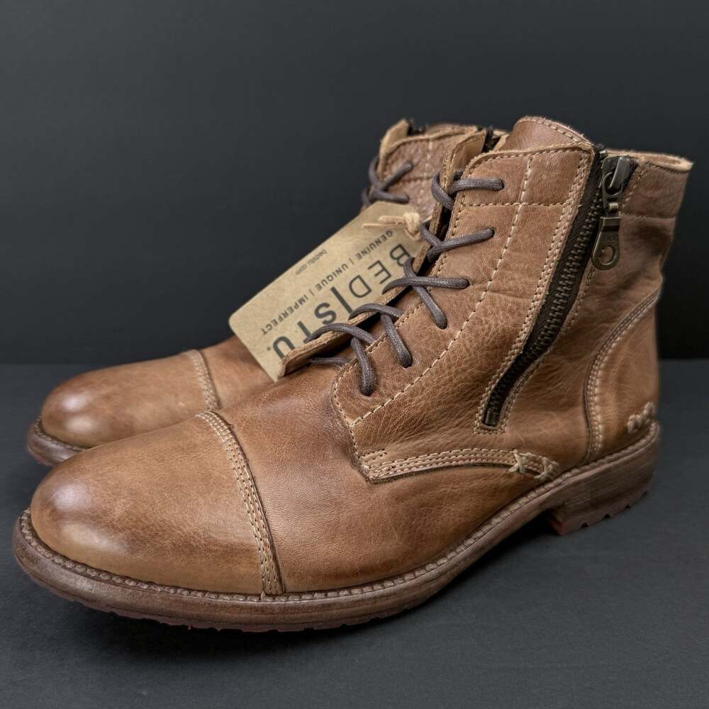 BED STU Bonnie II Women’s 9.5 Tan Rustic Leather Dress Ankle Boots NEW No Box